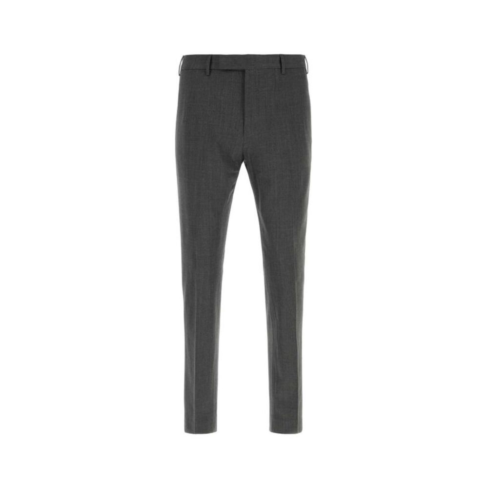 Pt Torino Men Dark Grey Stretch Wool Pant